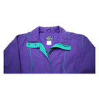 WOOLRICH Womens Purple & Teal Classic Nylon Jacket L Outerwear Zip Up Retro