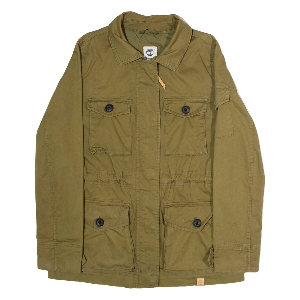 TIMBERLAND Womens Parka Jacket Green Twill S