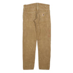 CARHARTT Mens Slim Fit Brown Cotton Blend Trousers W31 L32 Workwear