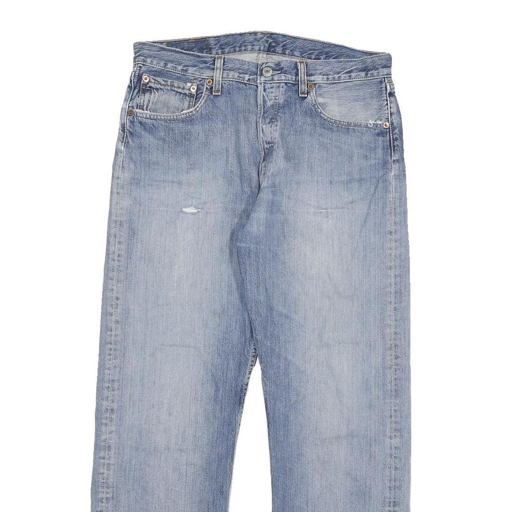 LEVI'S 501 Mens Jeans Blue Regular Straight Denim Medium W32 L29 Classic Button