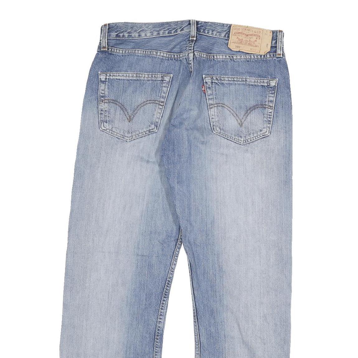 LEVI'S 501 Mens Jeans Blue Regular Straight Denim Medium W32 L29 Classic Button