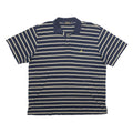 NAUTICA Mens Blue & Cream Striped Short Sleeve Polo Shirt XL Cotton Casual