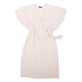 TOPSHOP Womens Cream Wrap Dress Polyester Blend Sleeveless Midi UK 10 Elegant