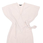 TOPSHOP Womens Cream Wrap Dress Polyester Blend Sleeveless Midi UK 10 Elegant
