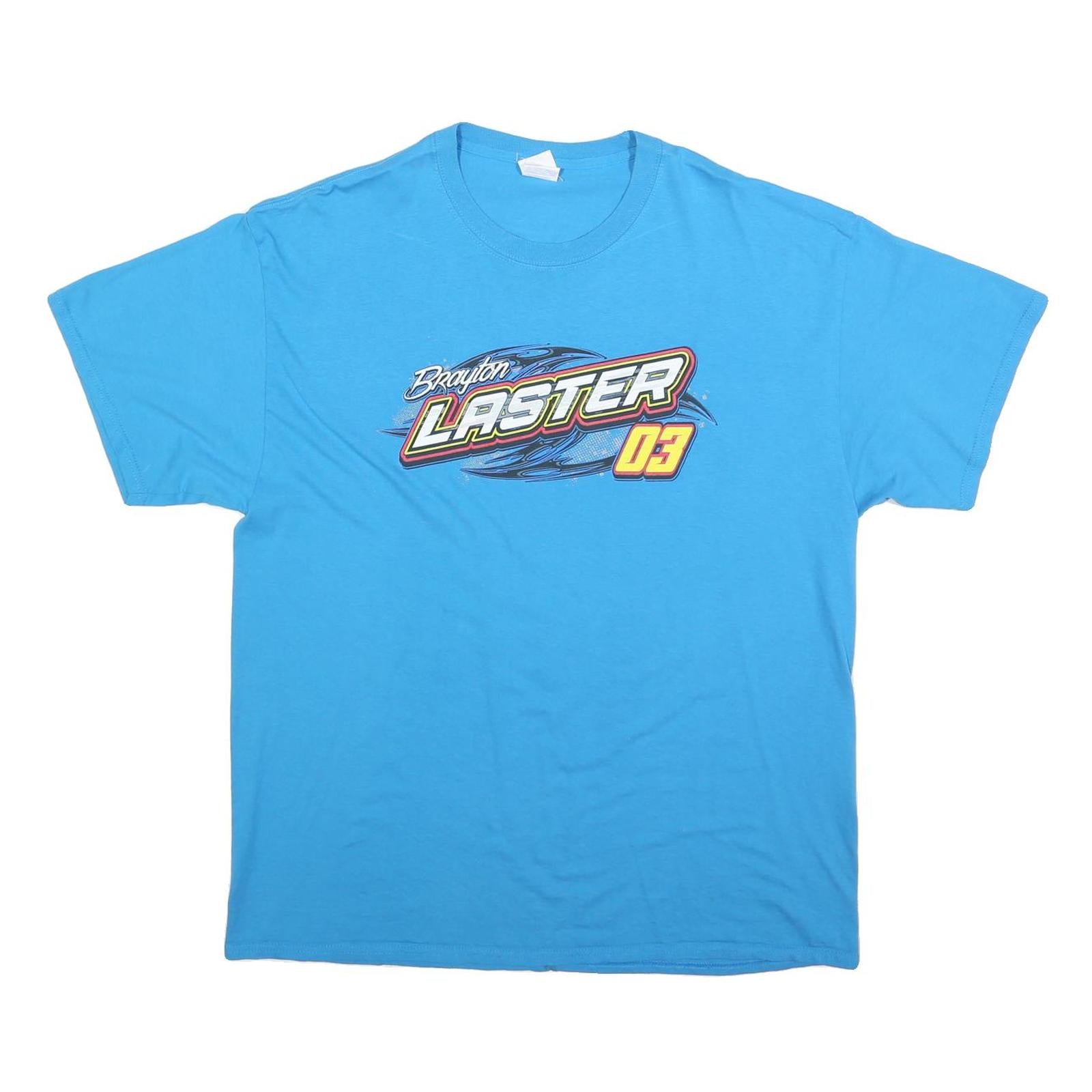 PORT & COMPANY Mens Blue Brayton Laster 03 Graphic T-Shirt XL Short Sleeve Crew