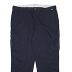 DICKIES Mens Cotton Blend Navy Regular Fit Straight Leg Trousers W36 L33 Zip