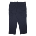 DICKIES Mens Cotton Blend Navy Regular Fit Straight Leg Trousers W36 L33 Zip