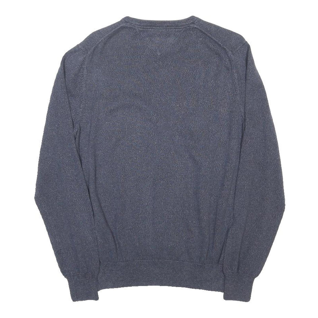 TOMMY HILFIGER Mens Blue Plain Crew Neck Basic Knit S Cotton Jumper Sweatshirt