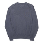 TOMMY HILFIGER Mens Blue Plain Crew Neck Basic Knit S Cotton Jumper Sweatshirt