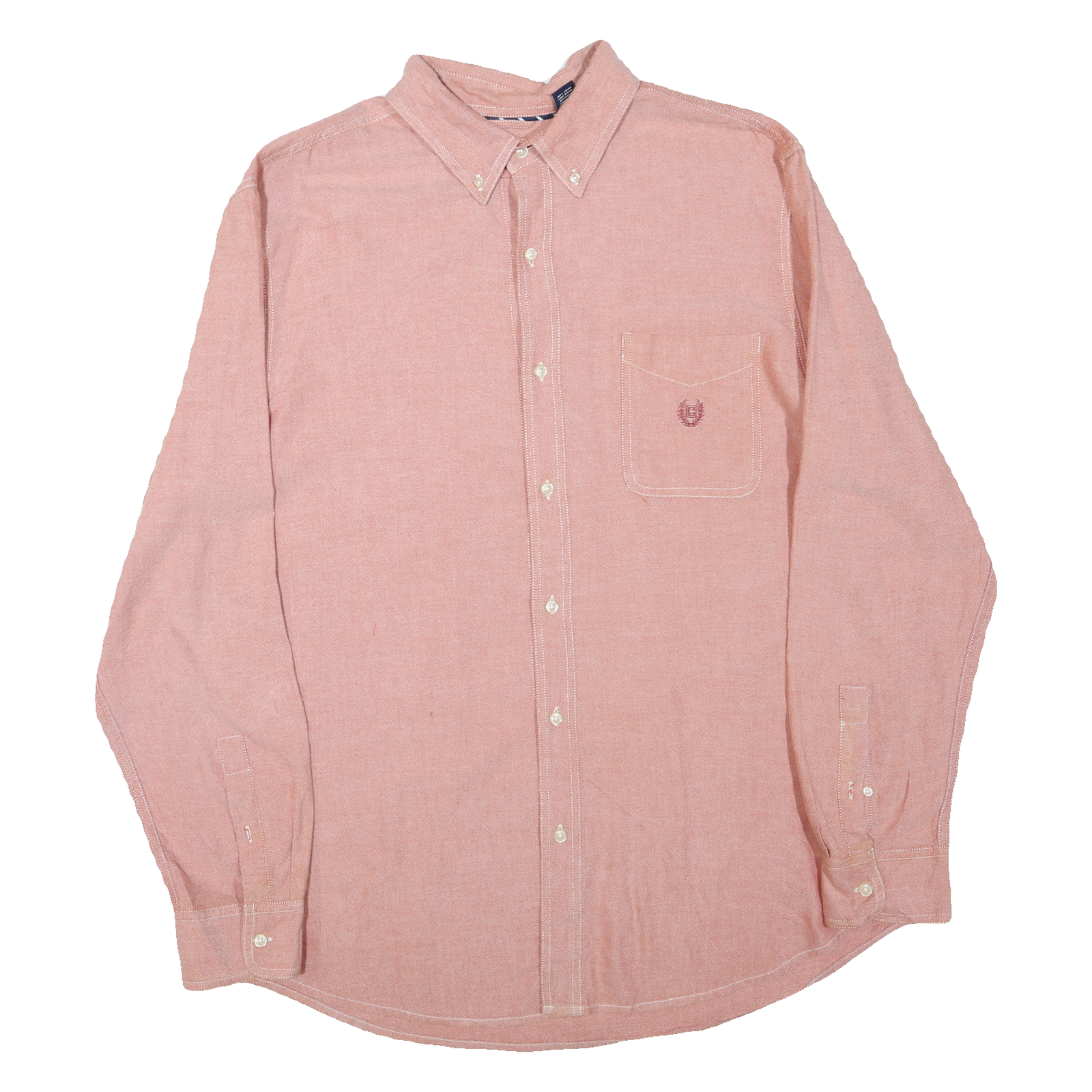 CHAPS Mens Pink Cotton Blend Shirt XL Button-Down Collar Long Sleeve Casual
