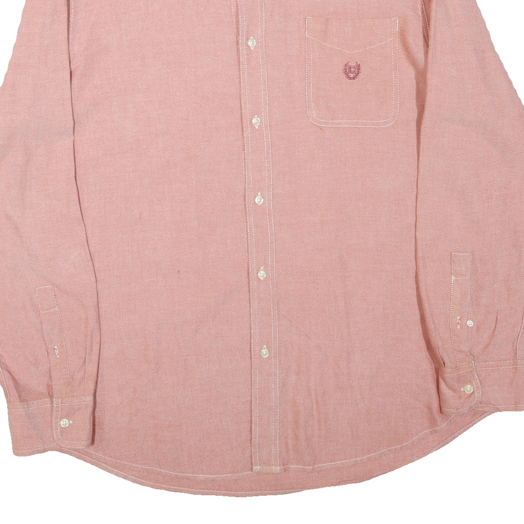 CHAPS Mens Pink Cotton Blend Shirt XL Button-Down Collar Long Sleeve Casual