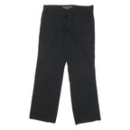 DICKIES Womens Cotton Blend Black Regular Fit Straight Leg Trousers W32 L28