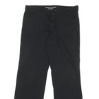 DICKIES Womens Cotton Blend Black Regular Fit Straight Leg Trousers W32 L28
