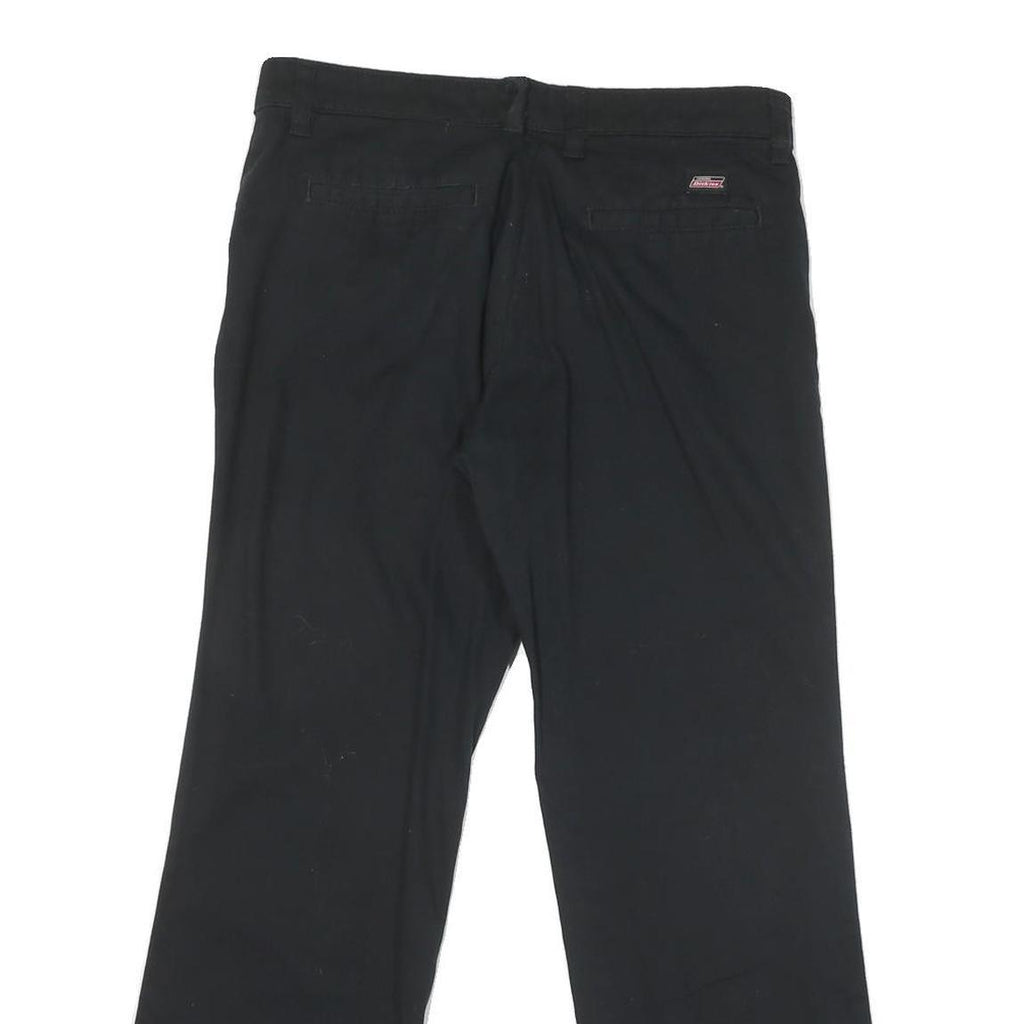 DICKIES Womens Cotton Blend Black Regular Fit Straight Leg Trousers W32 L28