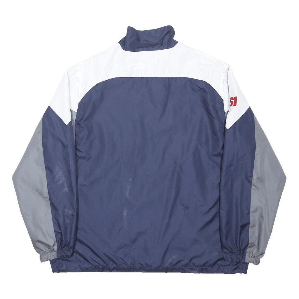 REEBOK Mens Navy Blue & Grey Sports Team Zip Jacket XL Polyester Track