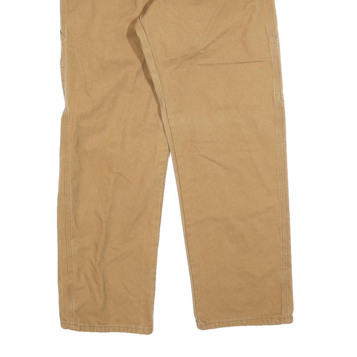 DICKIES Mens Regular Fit Beige Denim Jeans W34 L30 Workwear Straight Cotton