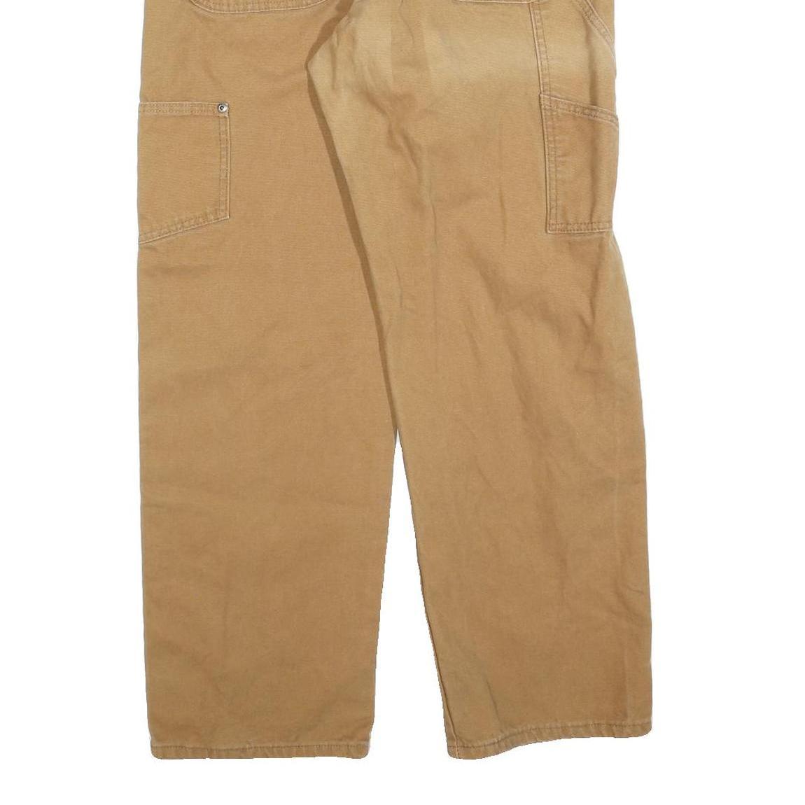 DICKIES Mens Regular Fit Beige Denim Jeans W34 L30 Workwear Straight Cotton