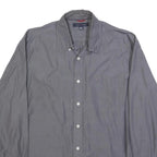 TOMMY HILFIGER Mens Grey L Cotton Shirt Long Sleeve Button Casual Pocket