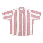 REVIEW BY BAXTER Mens White & Red Striped Button Down Shirt XL Cotton Blend