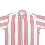 REVIEW BY BAXTER Mens White & Red Striped Button Down Shirt XL Cotton Blend