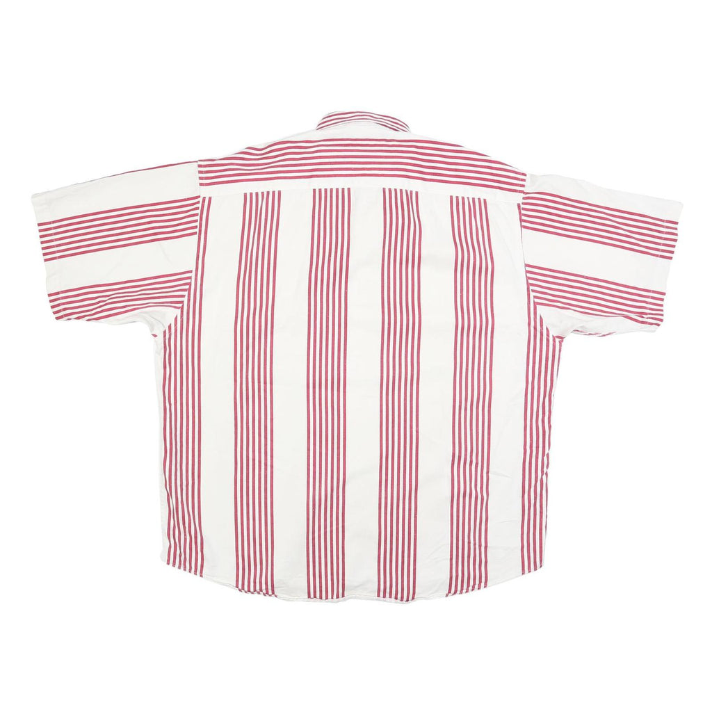REVIEW BY BAXTER Mens White & Red Striped Button Down Shirt XL Cotton Blend