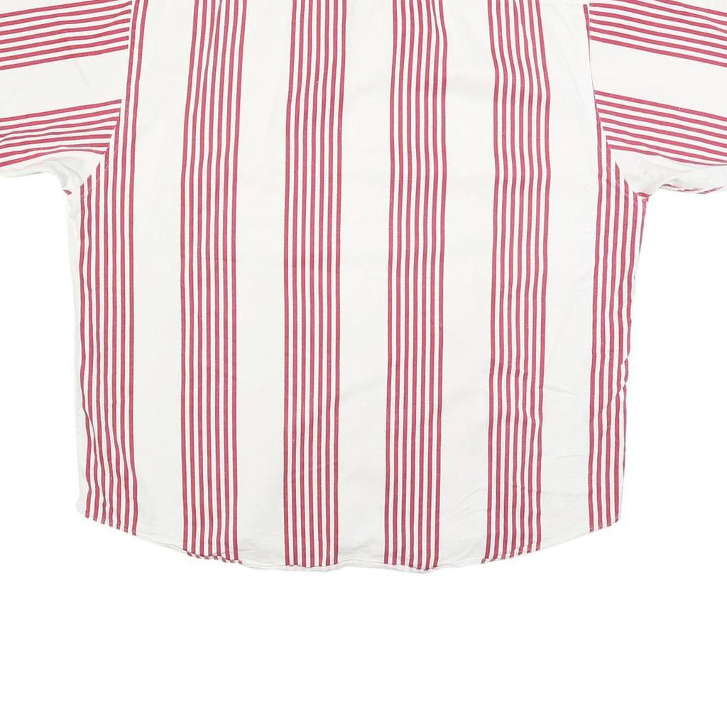 REVIEW BY BAXTER Mens White & Red Striped Button Down Shirt XL Cotton Blend