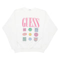 GUESS Womens Sweatshirt White Crew Neck ONE SIZE