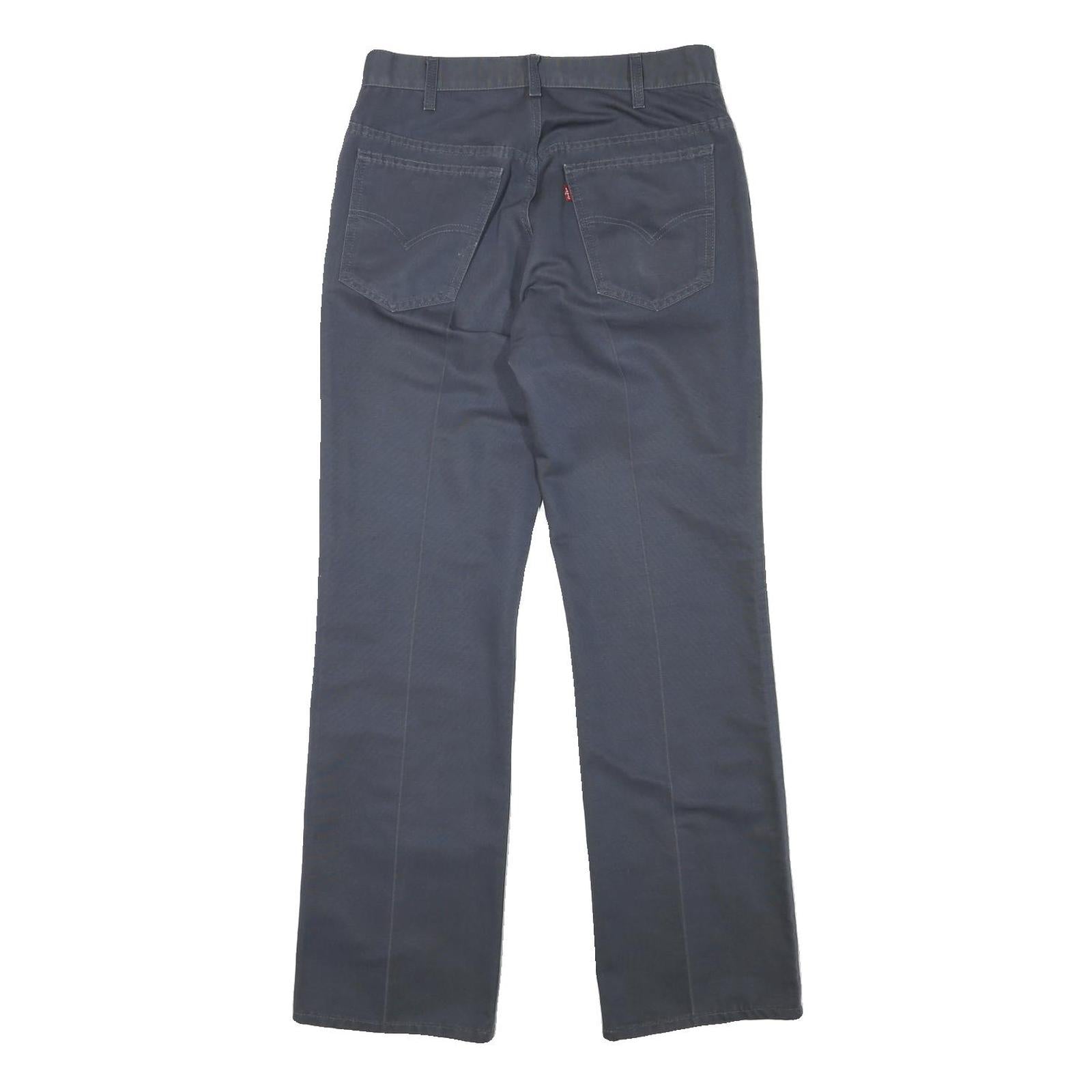 LEVI'S Mens Cotton Blend Navy Regular Straight Trousers W29 L31 Casual Zip