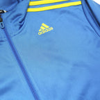 ADIDAS Mens Blue & Yellow Jacket L Polyester Zip Sportswear Track Top