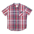 LEVI'S Mens Red Blue Plaid Shirt M Cotton Blend Short Sleeve Casual