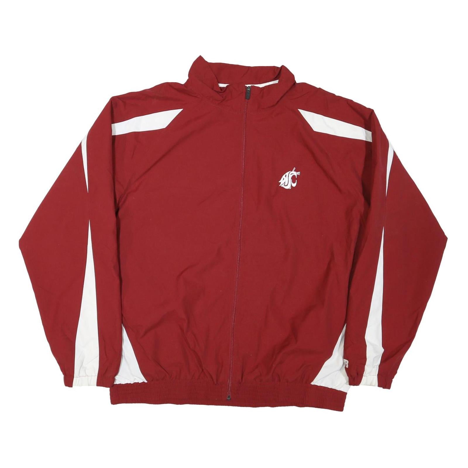 TEAM ISSUE Mens Red & White Track Jacket XL Nylon Zip Sportswear