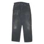 DICKIES Mens Cotton Black Relaxed Straight Trousers W29 L32 Workwear Zip Closure