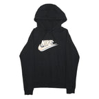 NIKE Womens Black Hoodie XS Cotton Blend Pullover Swoosh Logo