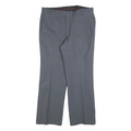 BRUNEX Mens Grey Regular Straight Trousers W34 L30 Classic Zip Closure