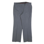 BRUNEX Mens Grey Regular Straight Trousers W34 L30 Classic Zip Closure