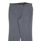 BRUNEX Mens Grey Regular Straight Trousers W34 L30 Classic Zip Closure