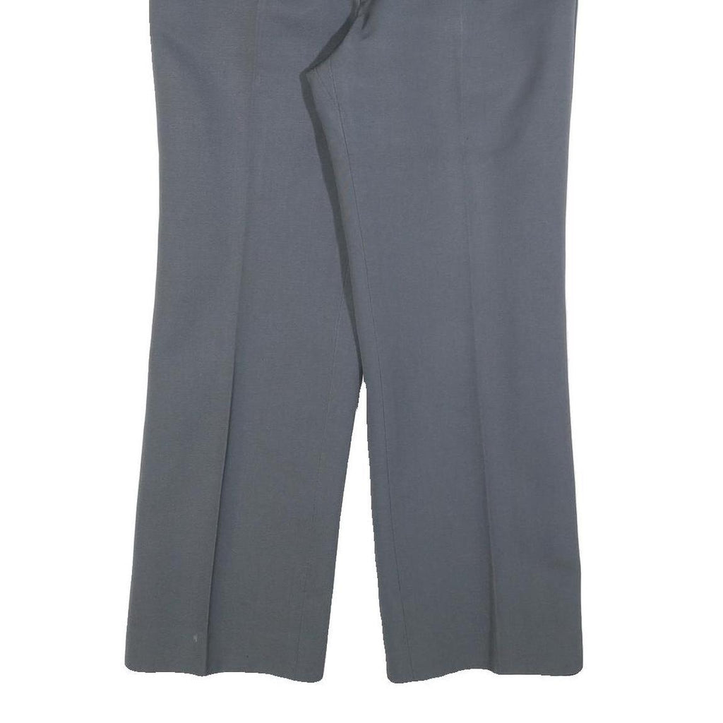 BRUNEX Mens Grey Regular Straight Trousers W34 L30 Classic Zip Closure