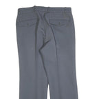 BRUNEX Mens Grey Regular Straight Trousers W34 L30 Classic Zip Closure