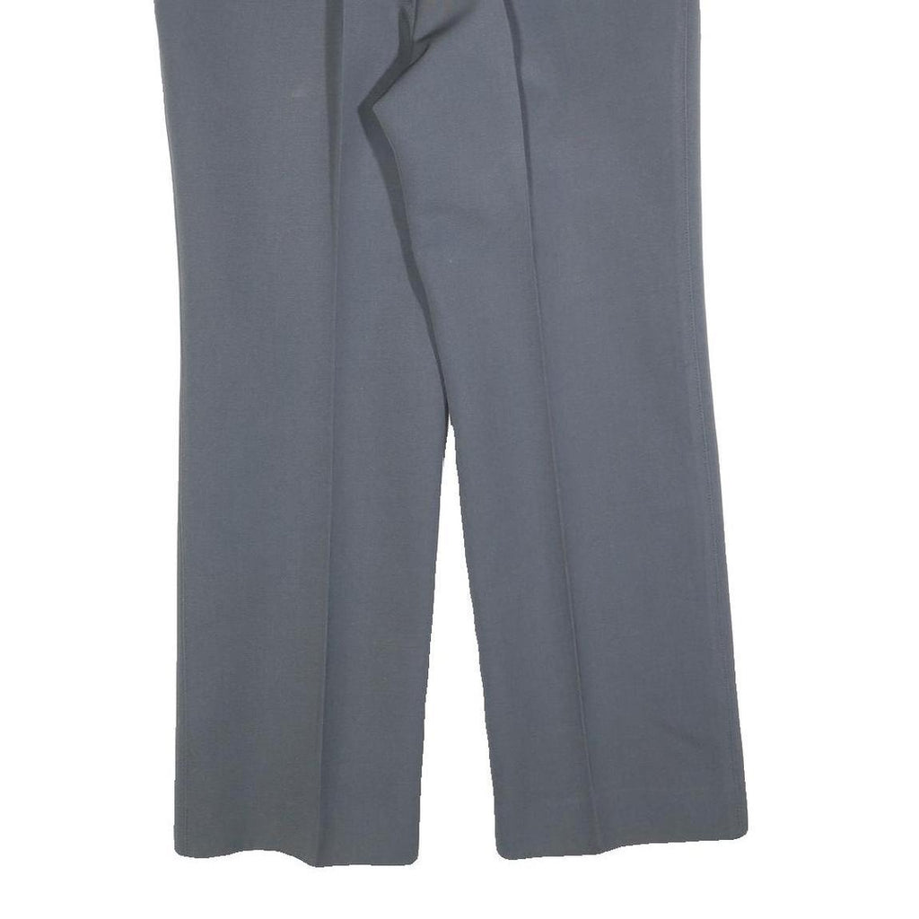 BRUNEX Mens Grey Regular Straight Trousers W34 L30 Classic Zip Closure