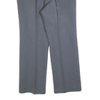 BRUNEX Mens Grey Regular Straight Trousers W34 L30 Classic Zip Closure