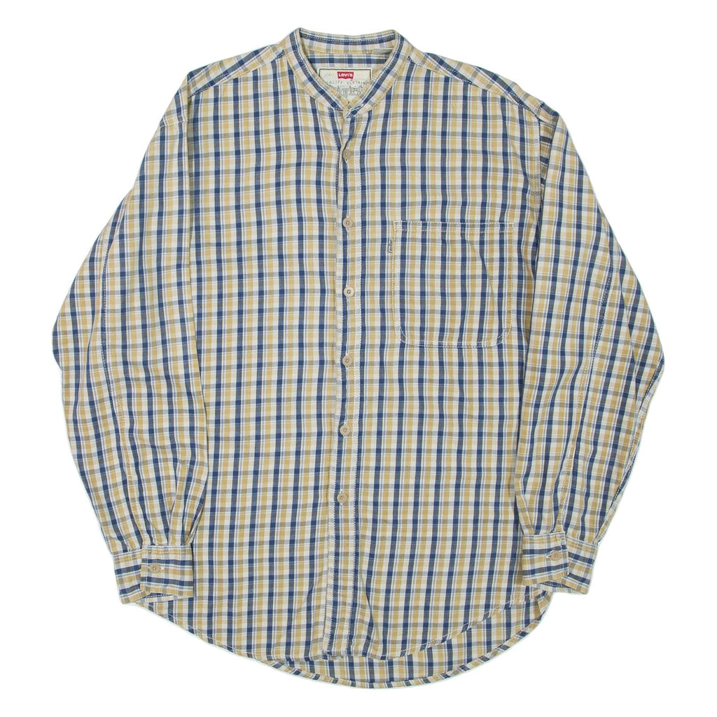 LEVI'S Mens Shirt Blue Check Long Sleeve S