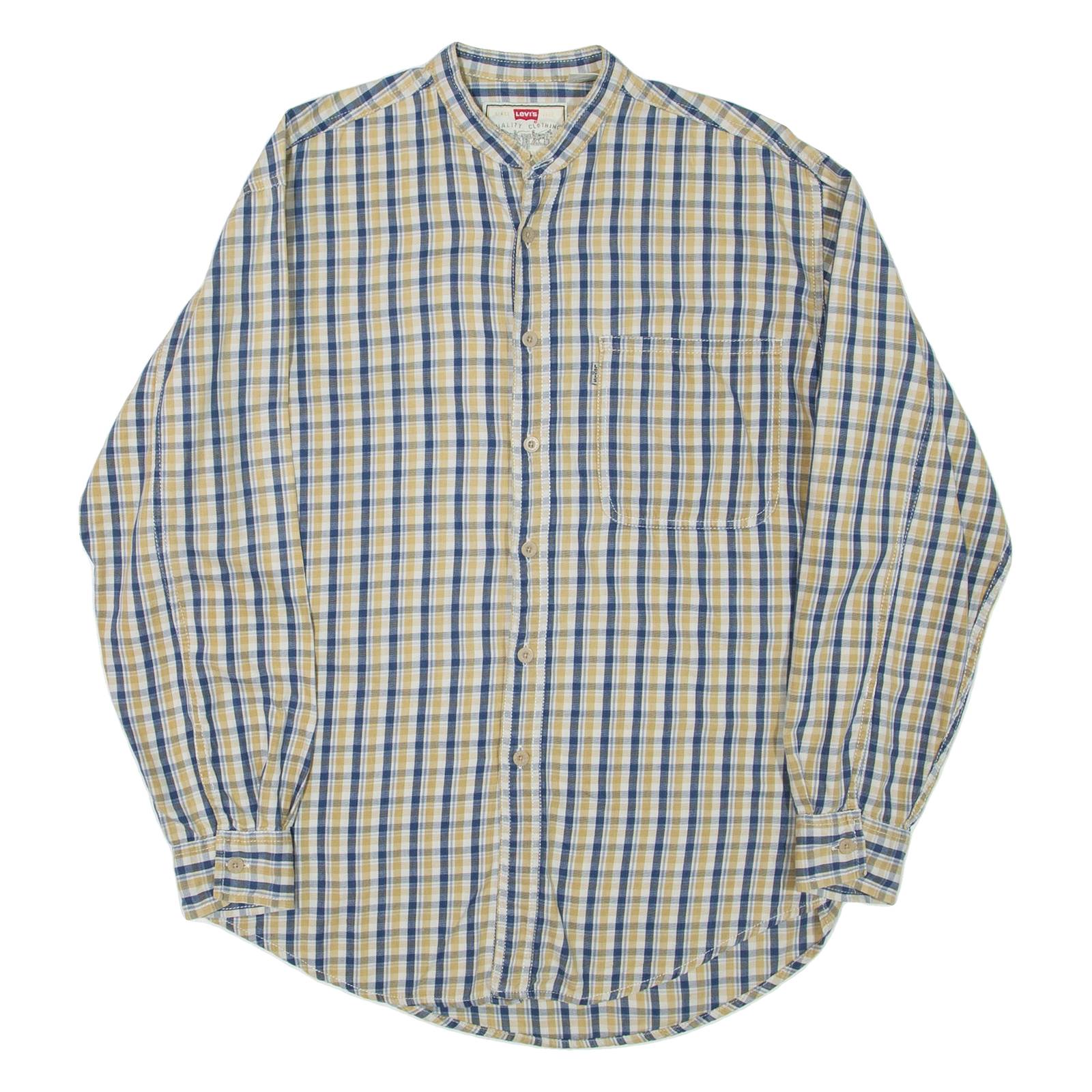 LEVI'S Mens Shirt Blue Check Long Sleeve S
