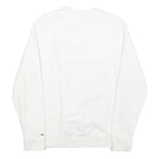 TOMMY HILFIGER Mens White Crew Neck M Sweatshirt Cotton Blend Pullover