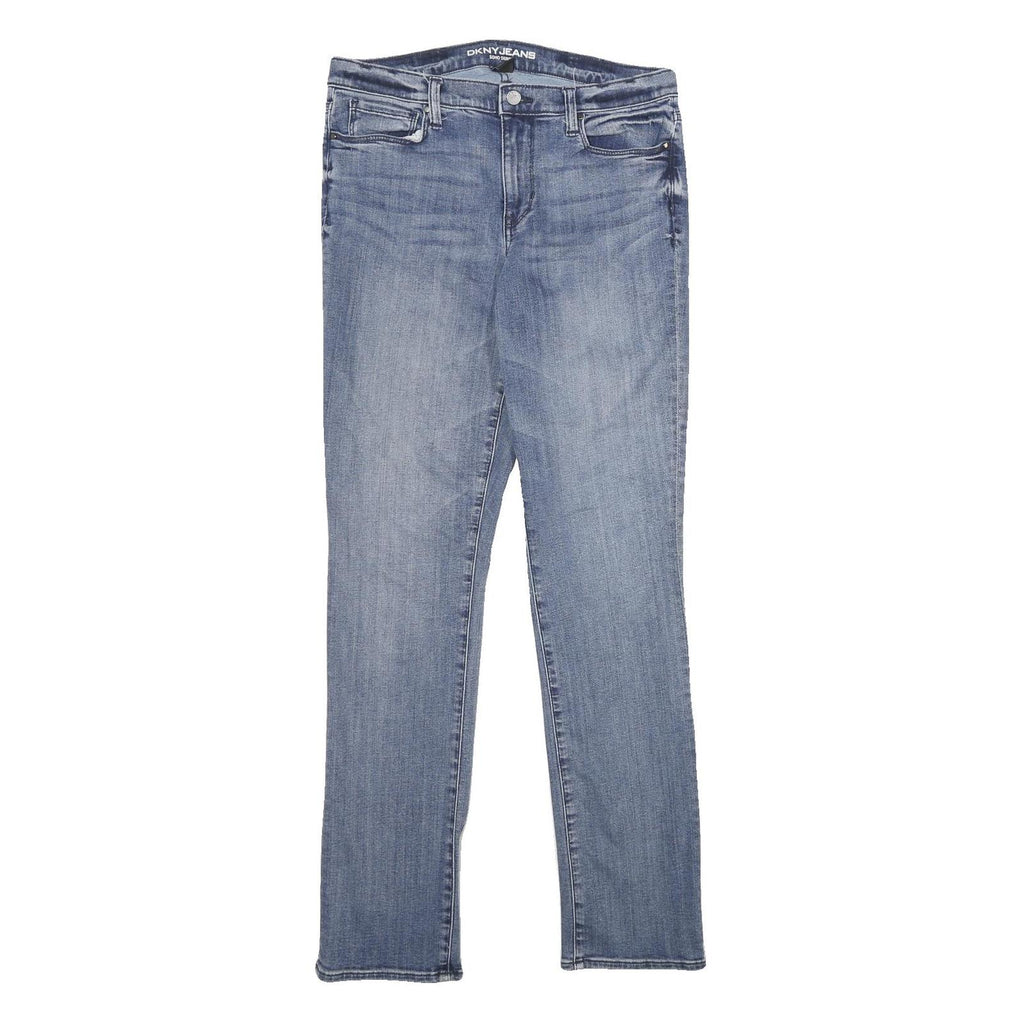 DKNY Womens Slim Blue Denim Jeans W30 L32 Cotton Blend Zip Stylish