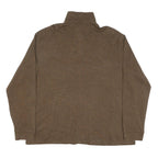 POLO RALPH LAUREN Mens Brown Cotton Blend Plain Half Zip Jumper 2XL Pullover