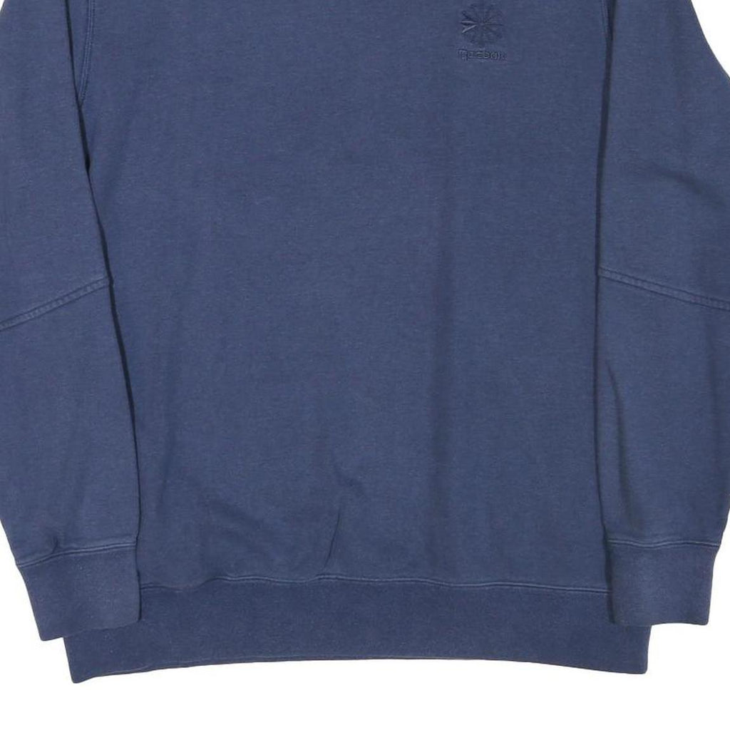 REEBOK Mens Blue Crew Neck XL Sweatshirt Classic Logo Cotton Blend Pullover