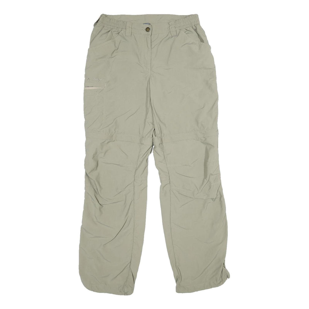 VAUDE Womens Polyamide Beige Relaxed Straight Trousers W30 L30 Lightweight Zip
