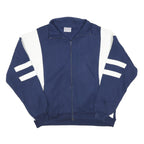 FOOTLOCKER Mens Navy Blue White Zip Up Sweatshirt XL Athletic Retro Style