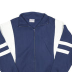 FOOTLOCKER Mens Navy Blue White Zip Up Sweatshirt XL Athletic Retro Style