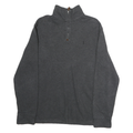 POLO RALPH LAUREN Mens Grey Pullover Plain Crew Neck Basic Knit Jumper L Cotton